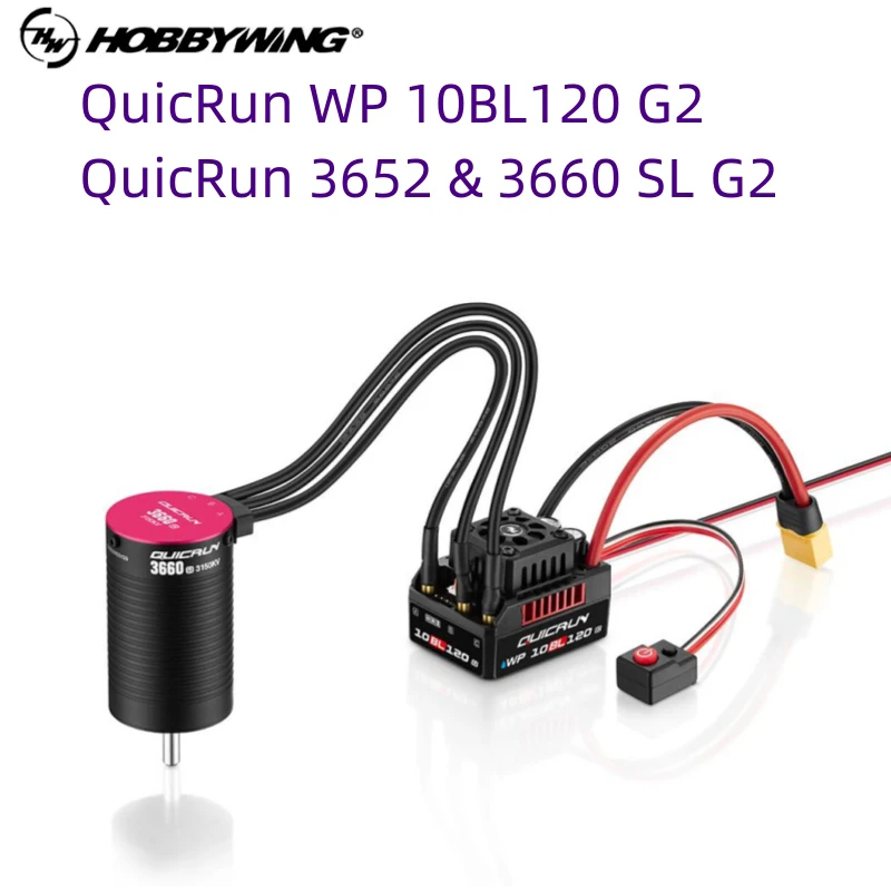 Hobbywing QUIRUN WP 10BL120 G2 Waterproof Brushless Speed ​​Controller ESC and 3652 & 3660 SL G2 Motor for Car Toys 1/10 1/12 RC