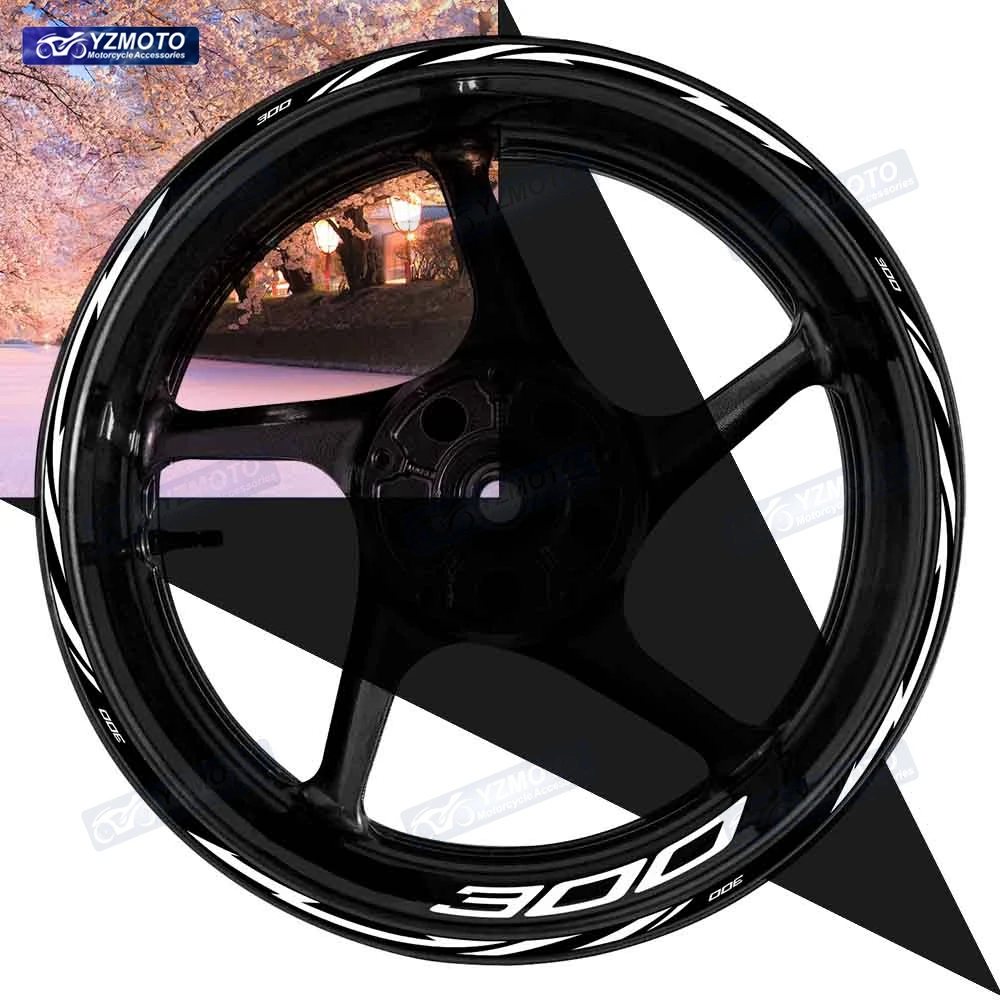 

For NINJA300 Ninja 300 Motorcycle 17 Inch Front And Rear Wheel Stripe Sticker Wheel Decal Decorative Reflective Rim Stickers
