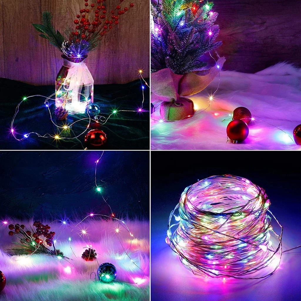 Koperdraad Warm Wit Led Kerstverlichting USB Led String Light Outdoor Decoratie Kerstverlichting