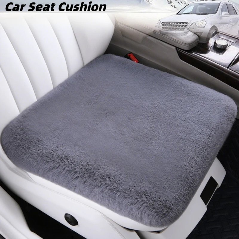 

NEW Car Seat Cushion Winter Plush Imitation Rabbit Fur Warm Single Seat Square Cushion Free Bundle Warm Seat Cover