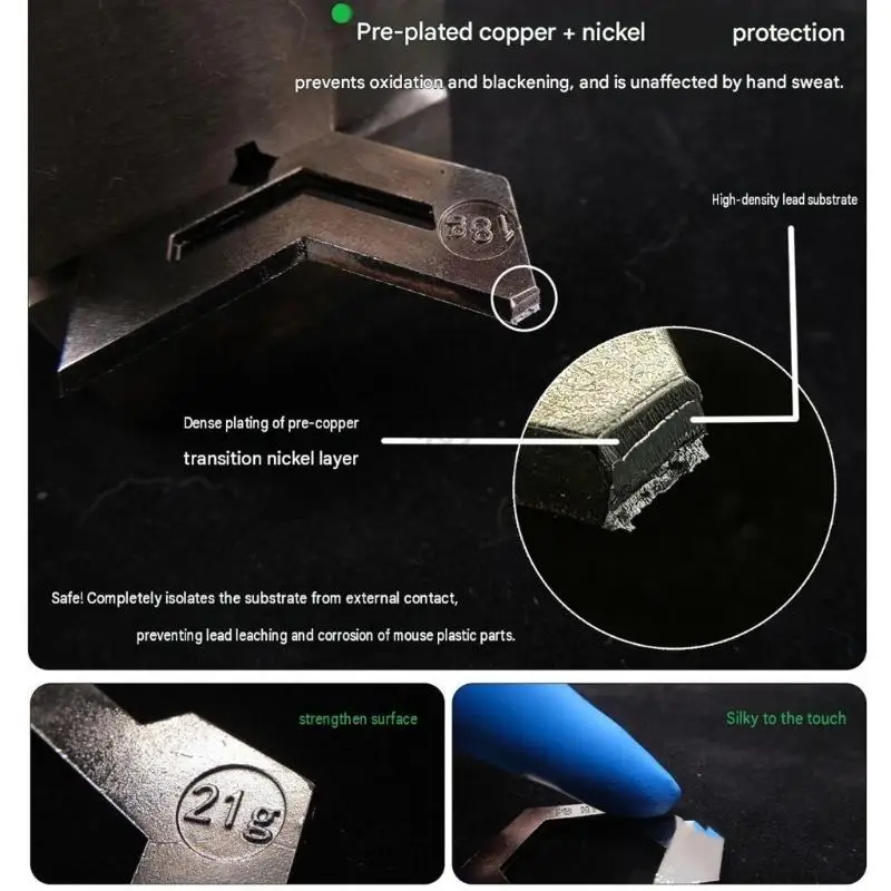 96BA Metal Replacement Mouse Weights for G502 Corded Mouse Smoother Drag and Control