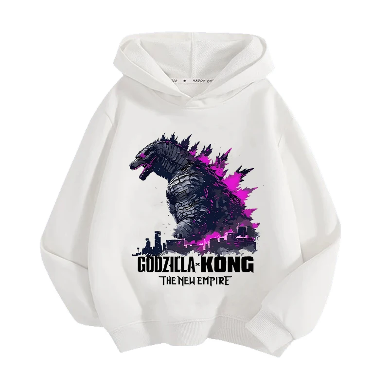 Godzillas VS KingKongs Hoodies Boys New Anime Action Figures Sweatshirt Kids Winter Autumn Warm Pullover Children Clothes Gift