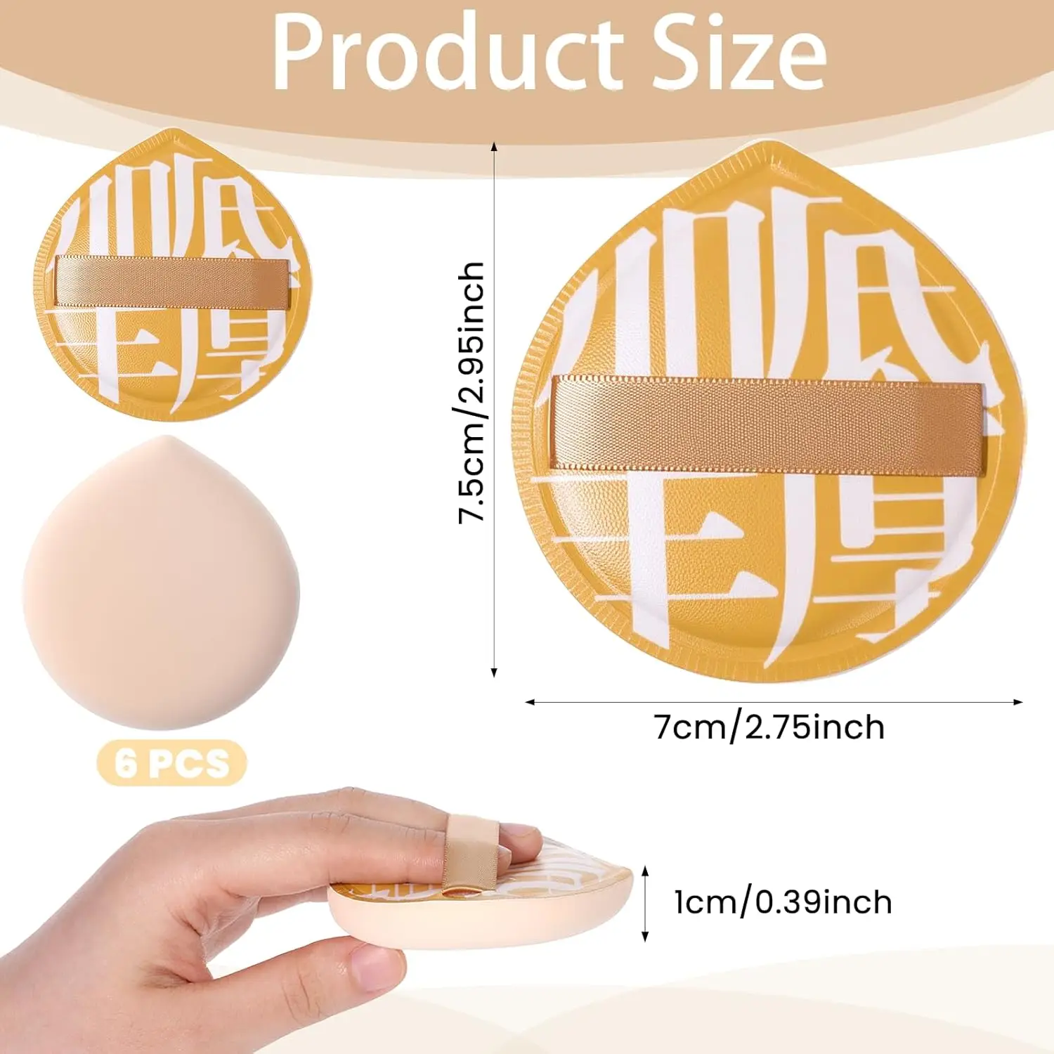 6 spugne per trucco idrofilo, frullatori di grandi dimensioni senza lattice per liquidi/crema/polvere |   Kit da viaggio Pore-Blurring Tutti i tipi di pelle