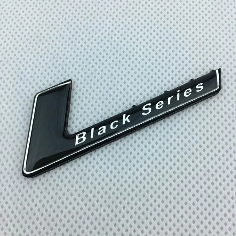 1X ABS Aluminum Black Series Emblem Badge Decals sticker for SLS W204 W203 W211 W207 W219 C63 Car Styling