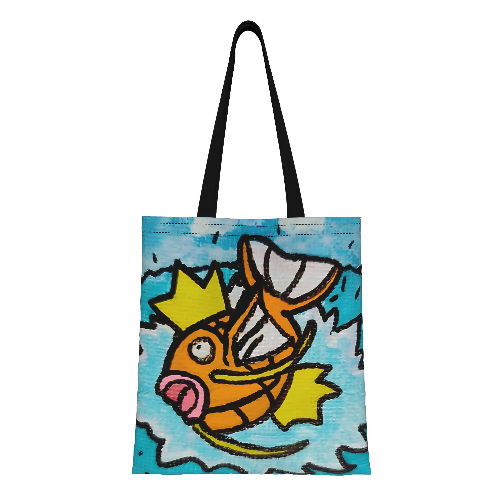 Magikarp Used Splash! Pokemon Canvas Tote Bag Perfect for Shopping Women's Top-Handle Bags