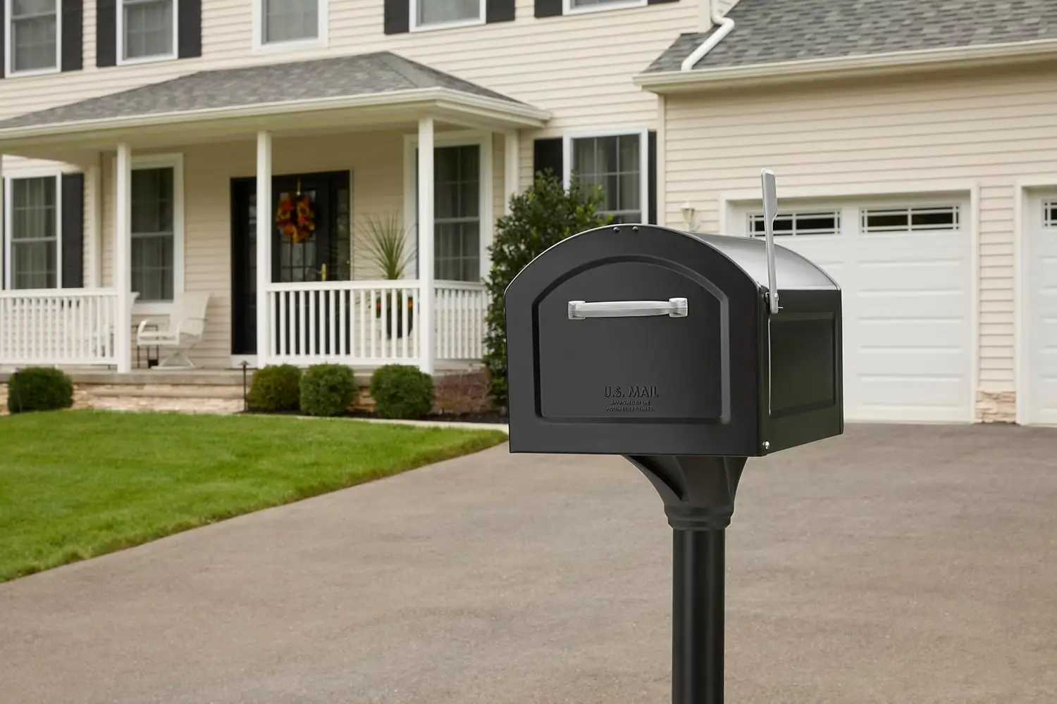 950020B-10 Centennial Postmount Mailbox, XL, Black