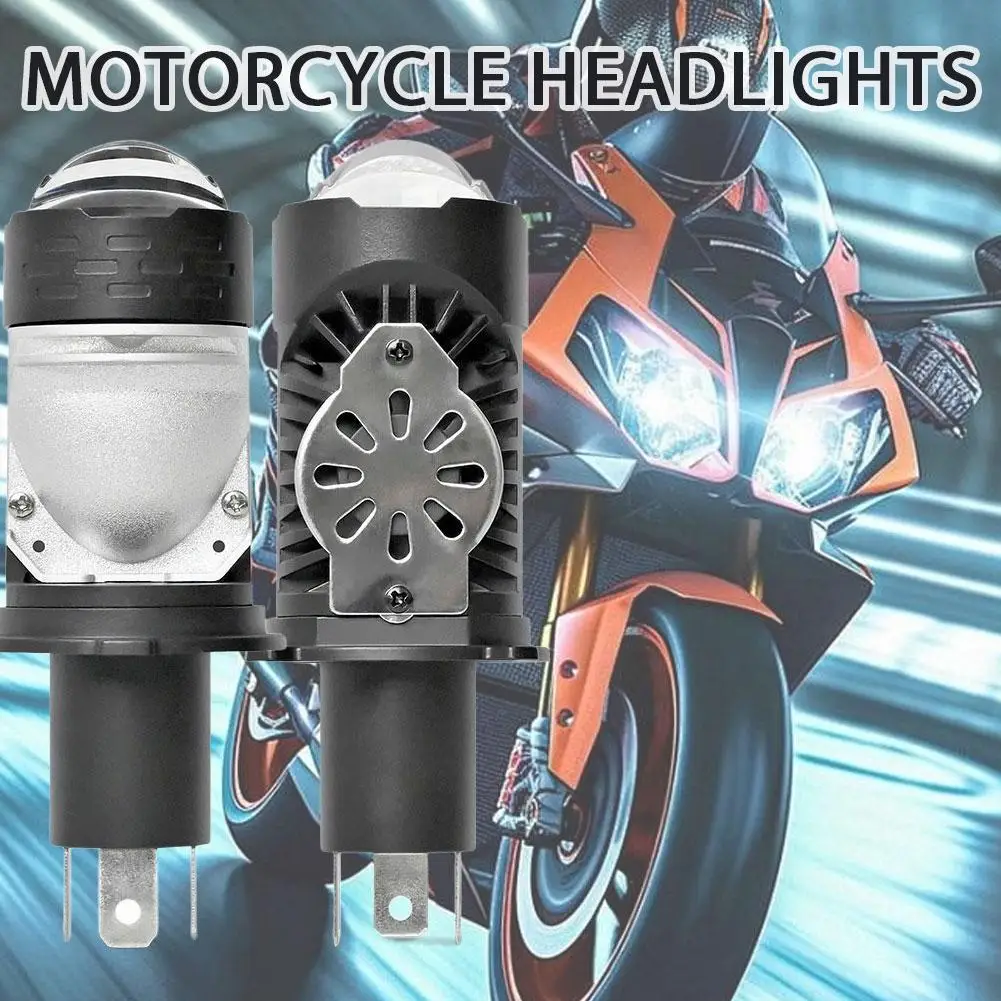 H4 Projector LED Headlight Bulbs 2Pcs, 3800W 3800000LM High Low Beam Lens Headlamp Error-Free For Car Motorcycle Truck T5F4