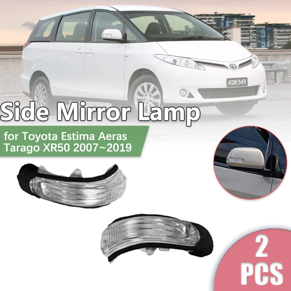 2pcs Car Rearview Side Mirror LED for Toyota Estima Aeras Tarago XR50 2007~2019 Turn Signal Indicator Lamp Light Part Accessorie