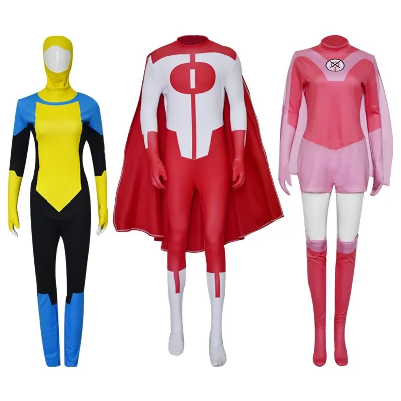 Anime Invincible Mark Grayson Nolan Omni Man Eve Cosplay Costume Men Jumpsuit Bodysuit Halloween Carnival Party Suit Zentai