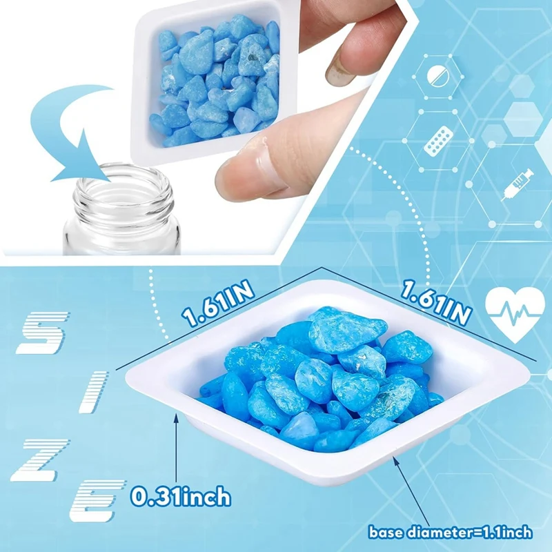 200 Pcs Weigh Boats Small 7 Ml Plastic Disposable Trays For Scale Plastic Square Weighing Boats Mini Pour Boat Tray