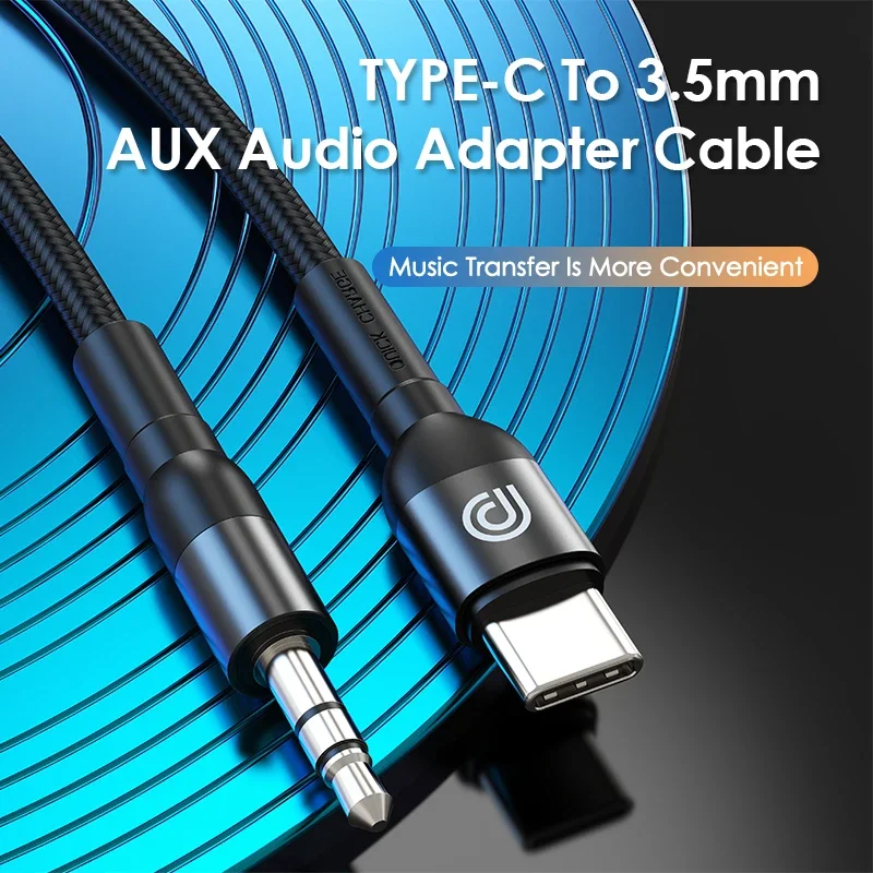 Durable Bend Tested USB C to 3.5mm AUX Audio Cable Built-in DAC,C To AUX Jack Adapter Audio Output Car AUX,In-mold Injection