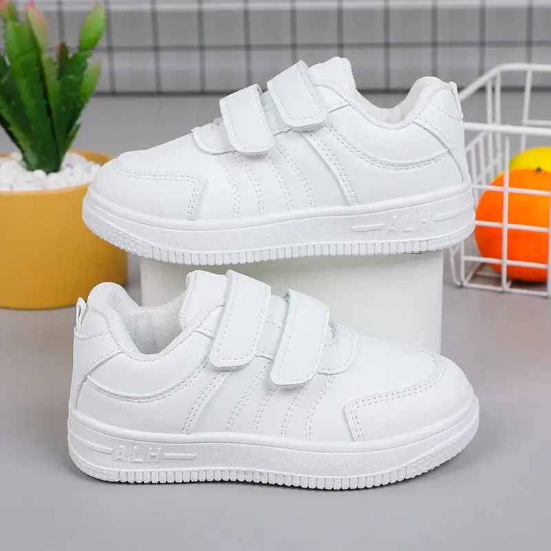 

Kids Breathable White Casual Sneakers Unisex Slip on Sport Shoes for Boys Girls Lightweight School Shoes Spring Summer Outdoor