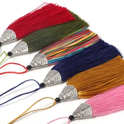 10 piezas 8cm borla de seda colorida con boca tapas pendiente colgante para manualidades hechas a mano Diy Material accesorios para la fabricación de joyas