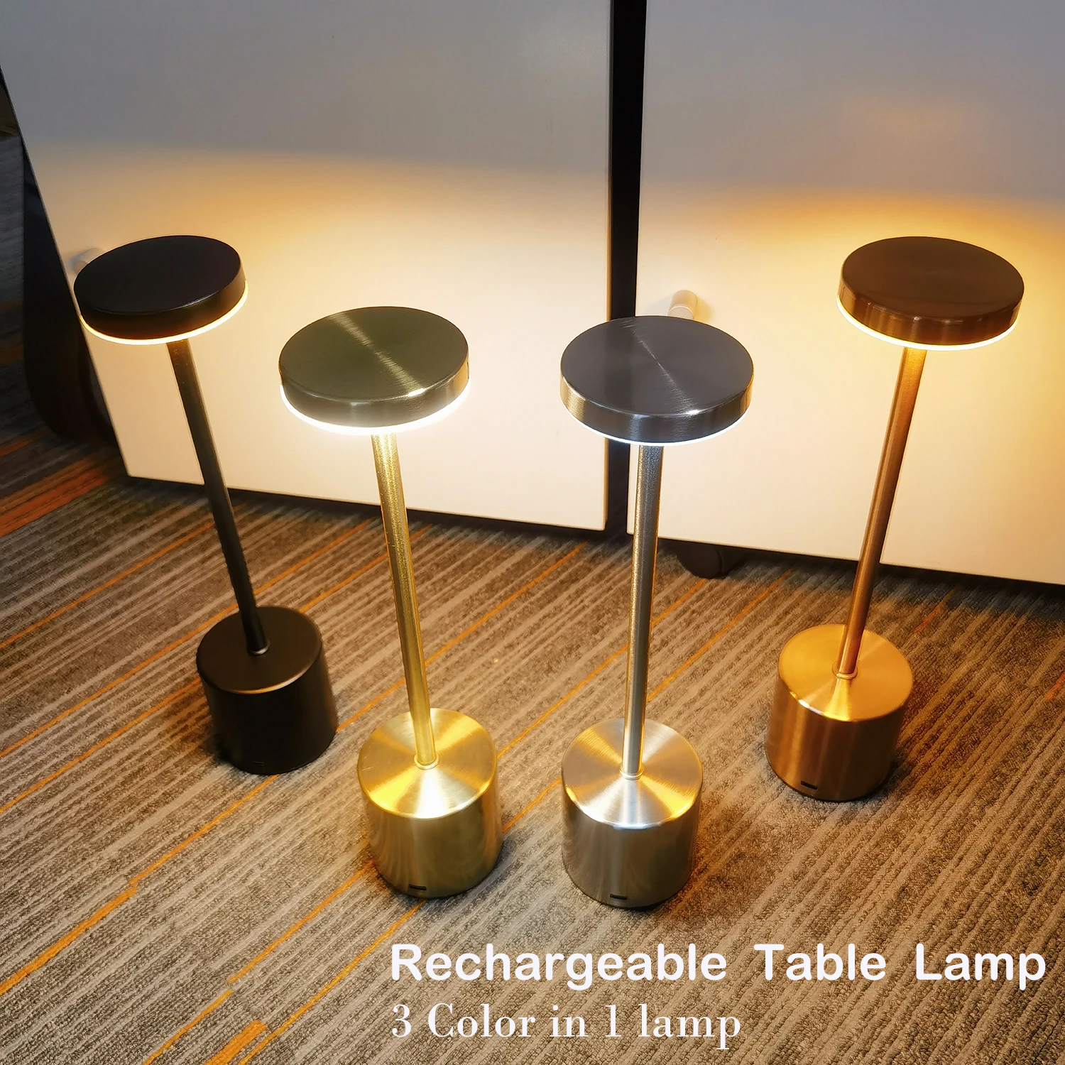 Touch Sensor LED Table Lamp Rechargeable Desk Lamp 3 Colors Adjustable Bedside Creative Atmosphere Lamp  Decor Light