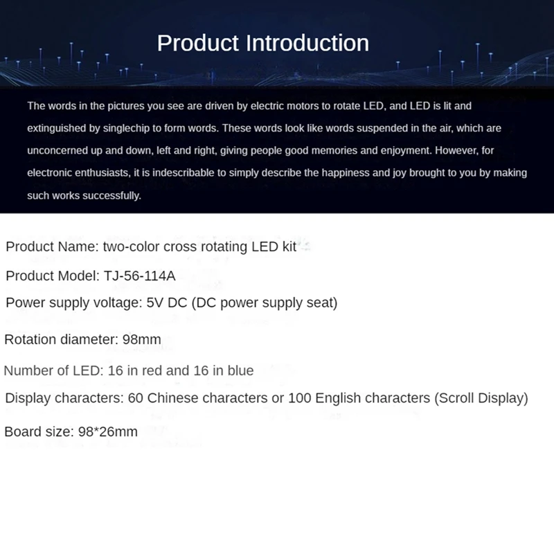2025 Trend LED Display DIY Kit 51 SCM Dual Color Cross Rotating Welding Spare Parts For Soldering Practice, Kit Without Download