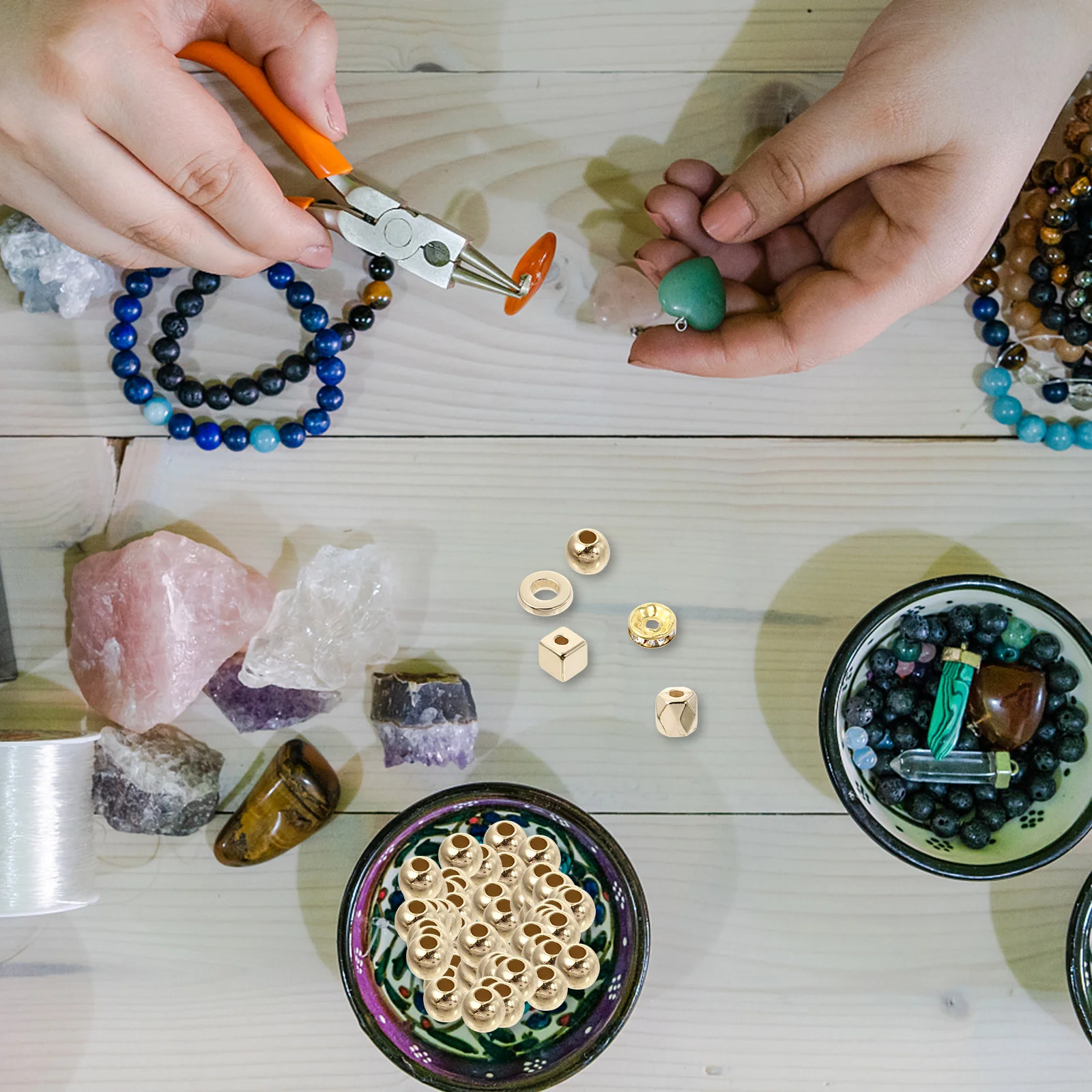 

1Set Spacer Beads Geometric Cube DIY Loose Beads for Jewelry Making Bracelet Craft Supplies Bead DIY Jewelry Making Findings