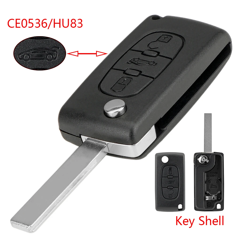 

3-кнопочный брелок для дистанционного управления CE0536 HU83 для Citroen Berlingo Dispatch Peugeot Partner 107 207 307 307cc 308 SW 407 607