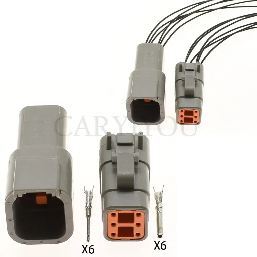 1 Set DTM06-6S DTM04-6P 6 Pin Waterproof Automotive Connectors DTM Wire Connector With Pins ATM06-6S ATM04-6P 