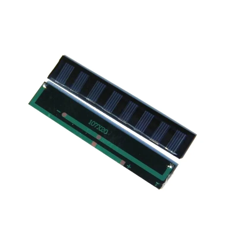 0.3 ワット 4 V ミニソーラーパネル多結晶シリコンポータブル太陽電池 DIY ソーラー充電器 2.4 V バッテリー 107*20*3 ミリメートル 10 個