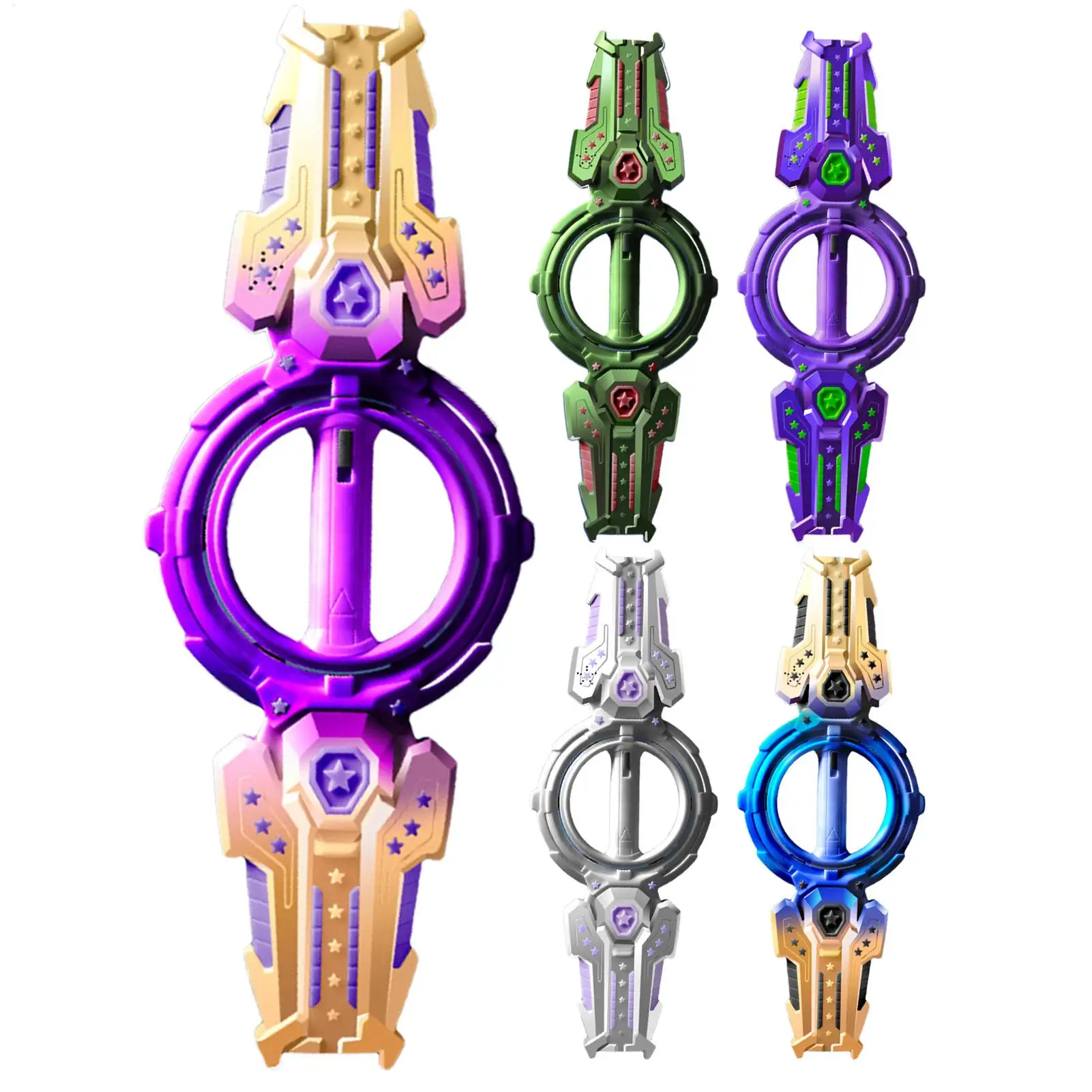 Rotate Sword Double Ended Retractable Multi-Color Flash LED Light Toy Glow in The Dark Outdoor Toy Cosplay Sword Toys Kids Adult - view 5