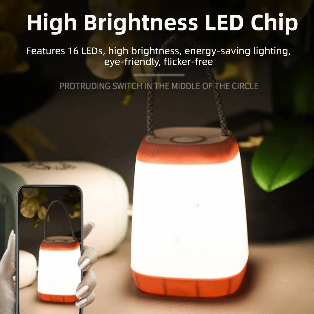 Durable 3 Light Modes LED Camping Lights LED Portable Emergency Lamp Multifunctional Bright Night Reading Lights Bedside