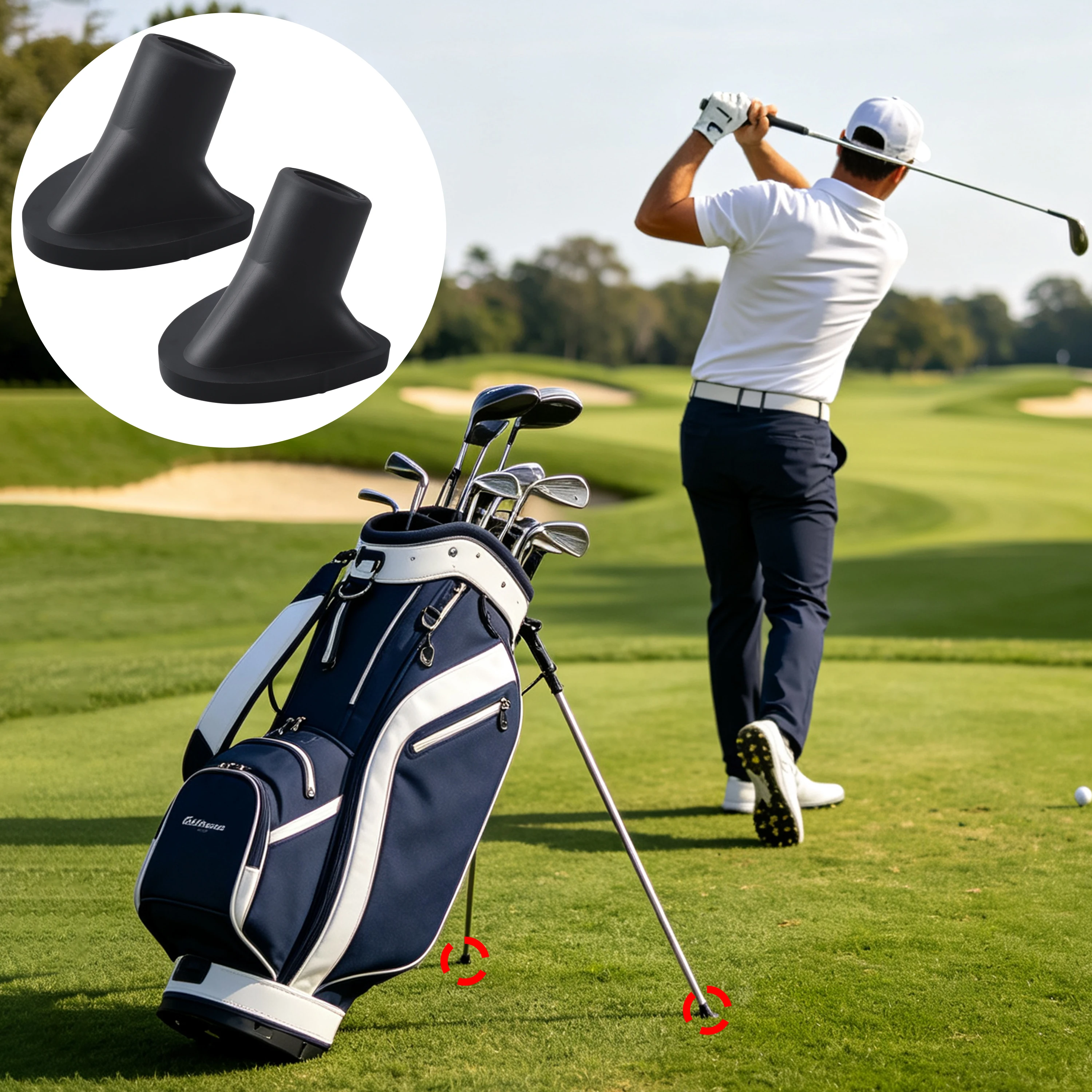 2Pcs Golf Bag Stand Feet Replacement 12mm Rubber Anti-Slip Tripod Leg Tips Serrated Base Golf Club Bag Repair Accessories image 5
