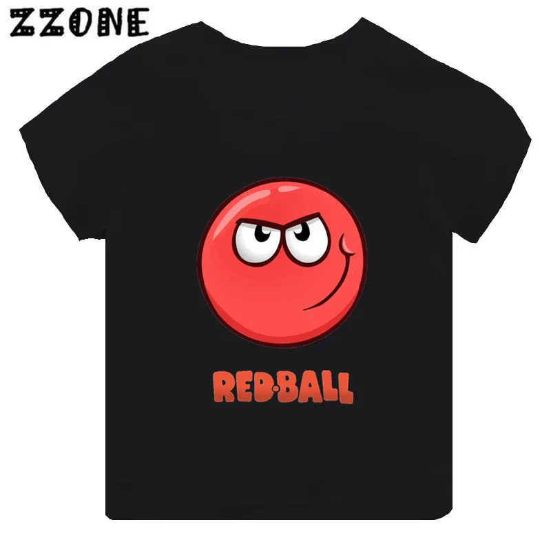 Hot Sale Red Ball 4 Print Cartoon Kids T-shirt Funny Girls Clothes Baby Boys Black Short Sleeve T shirt Children Tops,TH5849