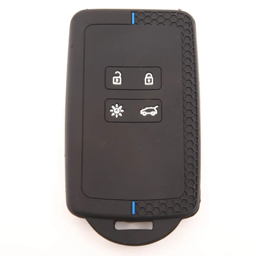 Honeycomb Silicone Card Key Fob Cover With Keychain for Renault Koleos Captur Megane Clio Scenic Talisman Arkana Dacia Sandero