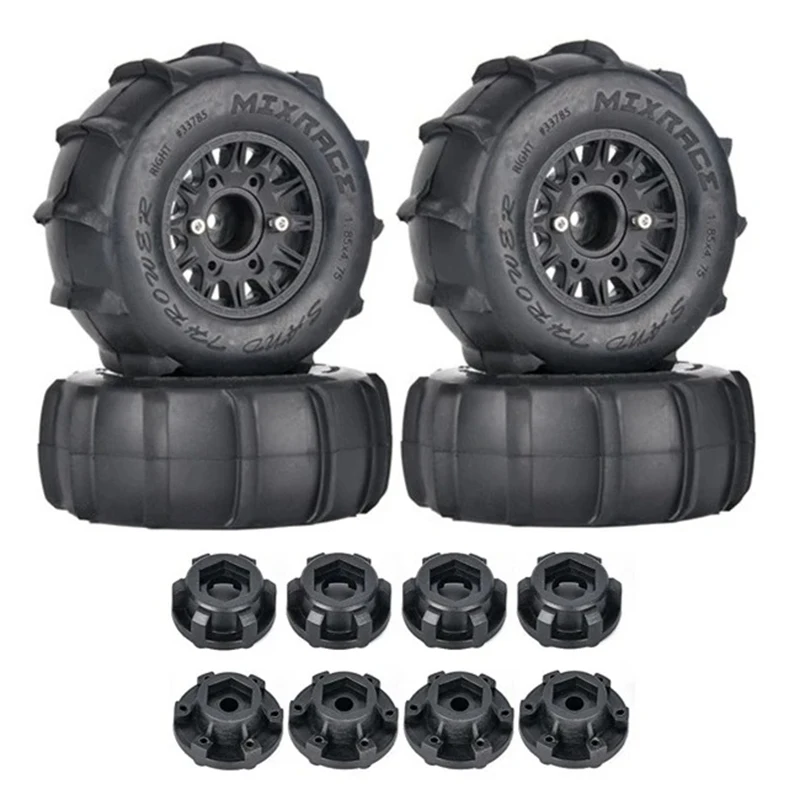 4Pcs 116mm 1/8 1/10 Short Course Truck Sand Tire with 12mm 14mm 17mm Wheel Hex for TRXA Slash ARRMA SENTON Vkar SCTX10 RC Car