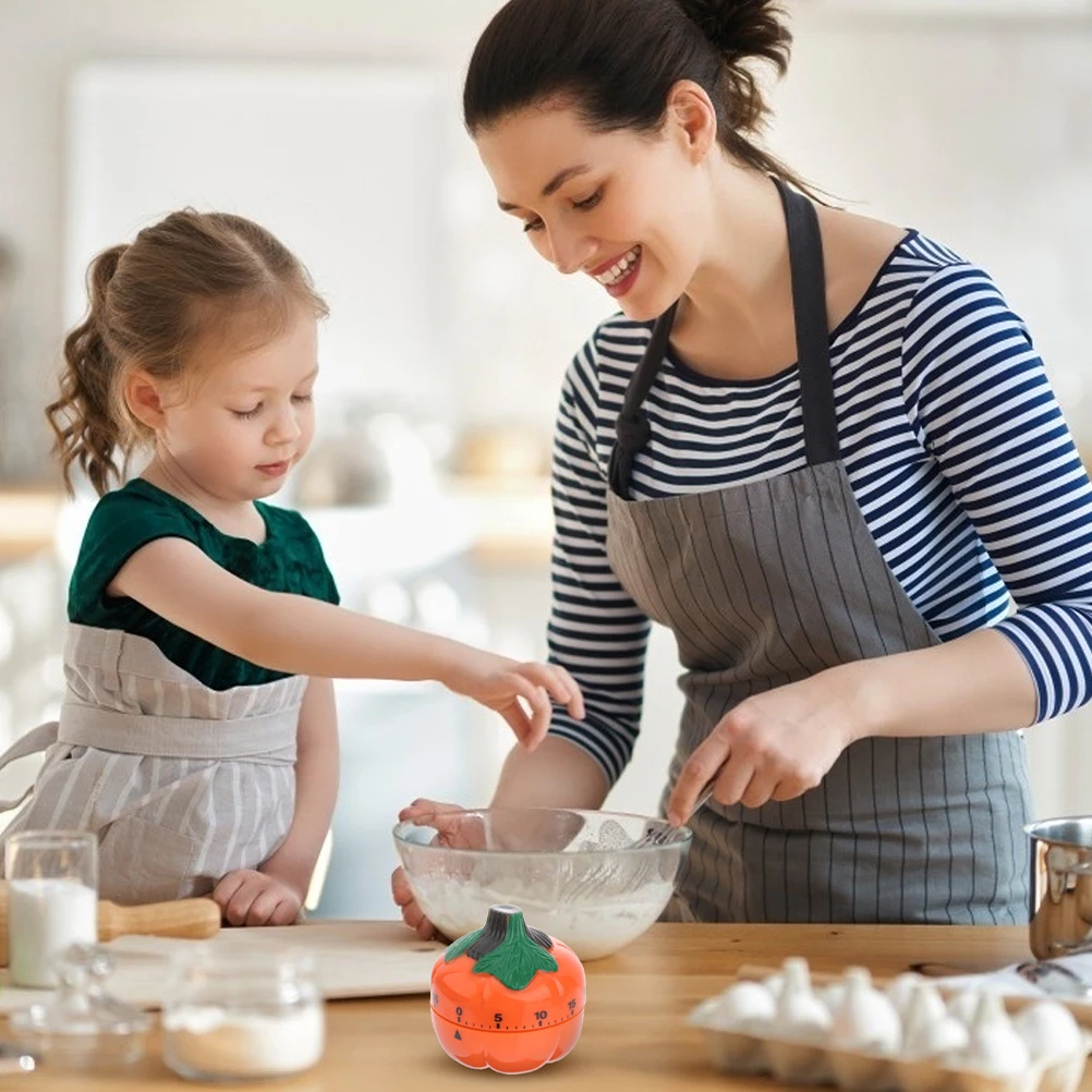 

Decorative Pumpkin Kitchen Timer Mechanical 60 Minutes Countdown Reminder Cooking Baking Study Testing Time Tool