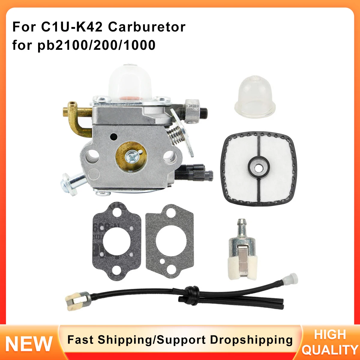 Carburetor & Tune-Up Kit for Echo PB-2100 Blower - Includes ZAMA C1U-K42B Carburetor, Air Filter, Fuel Filter & Gaskets