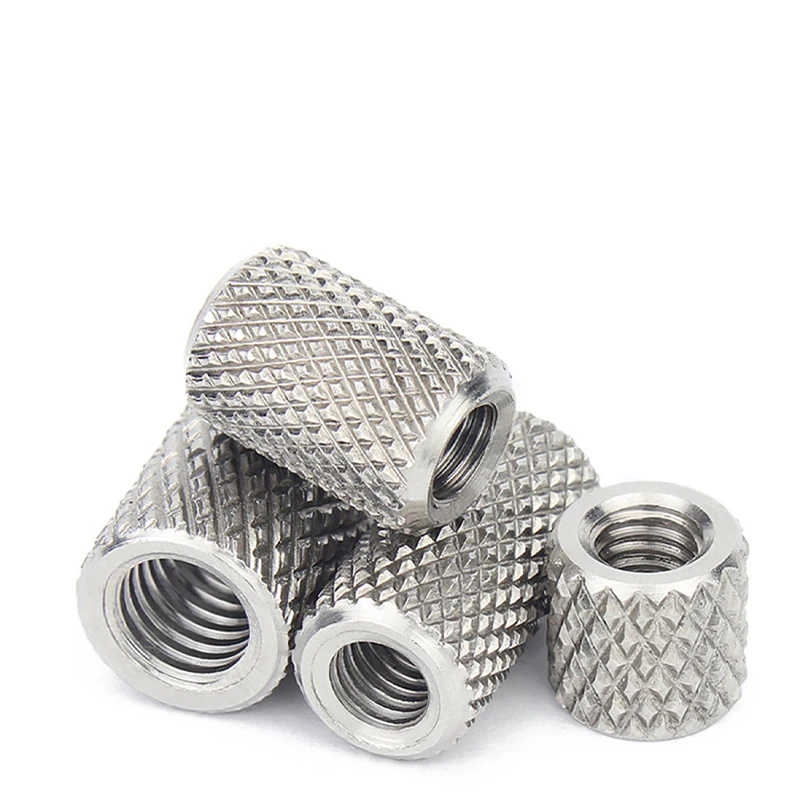 Extra Long 304 Stainless Steel Knurled Link Nuts, Anti-Rust Mesh Texture Hand Tighten Adjustment Thumb Nuts M3 M4 10Pcs Pack