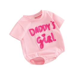 aby Girl Boy Clothes Daddy s Girl Mama s Boy Romper Bodysuit Oversized Short Sleeve  Infant Baby Outfit