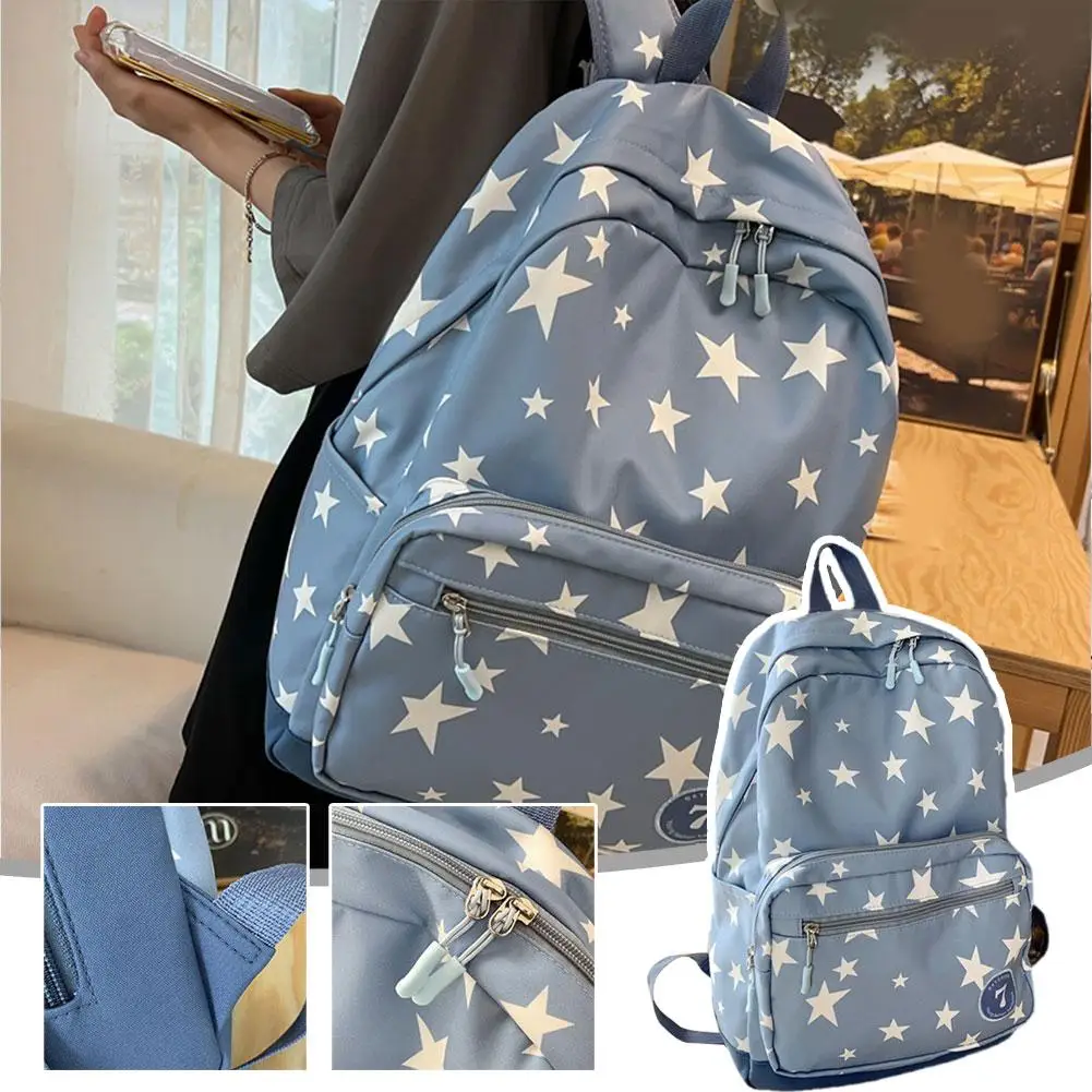 Mochila De estrella para hombre y mujer, bolsa para ordenador portátil de 17 pulgadas, bonita mochila de viaje para estudiante de regreso a la