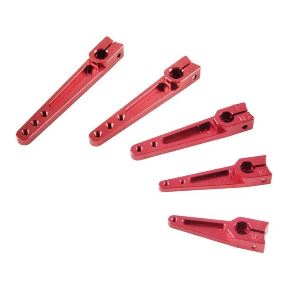 New Aluminum Alloy CNC Servo Arm Red Black 1/1.25/1.5/1.75/2 Inch Steering Horn Durable 25T Servo Swing Arm for RC Airplane