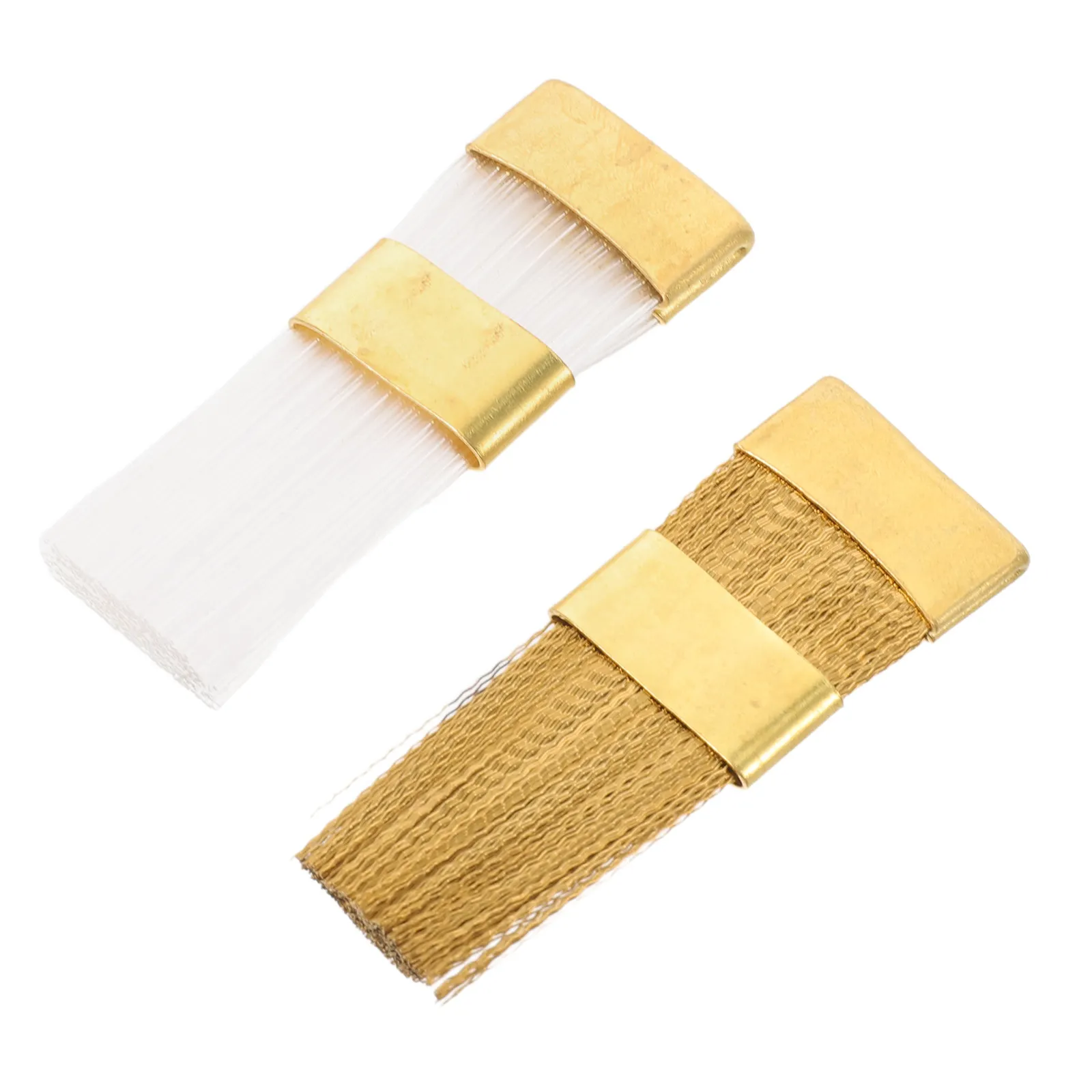 2Pcs Nail Drill Bit Cleaning Brush Flat Head Steel Wire Nylon Nail Dust Remover Tool for Manicure Accessories Salon Home