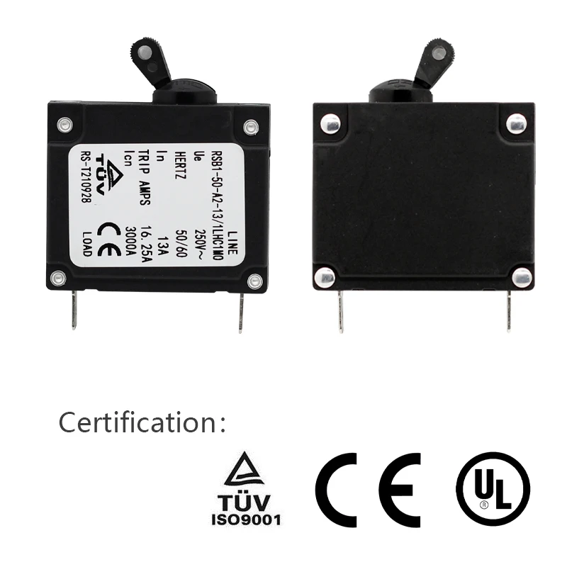 

Hydraulic Magnetic Circuit breaker 13A 250V Toggle Single Pole Circuit Breakers