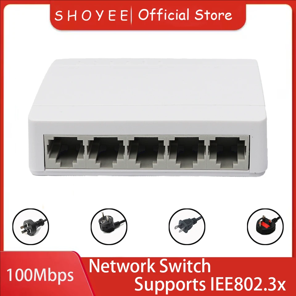 

5 Port Gigabit Ethernet Switch - 100/1000Mbps Desktop Network Switch, Plug & Play, Auto MDI/MDIX, RJ45 LAN Hub for Home Office