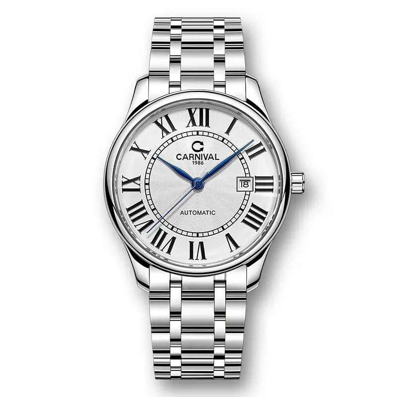 

Carnival Brand Luxury Mechanical Watch Waterproof Stainless Steel Business Calendar Automatic Wristwatches for Men Reloj Hombre