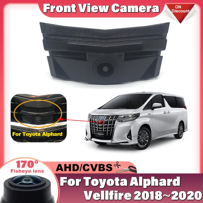 

AHD 1080P Fisheye CCD Car Front View Parking Positive Logo HD Camera For Toyota Alphard Vellfire 2018 2019 2020 Waterproof