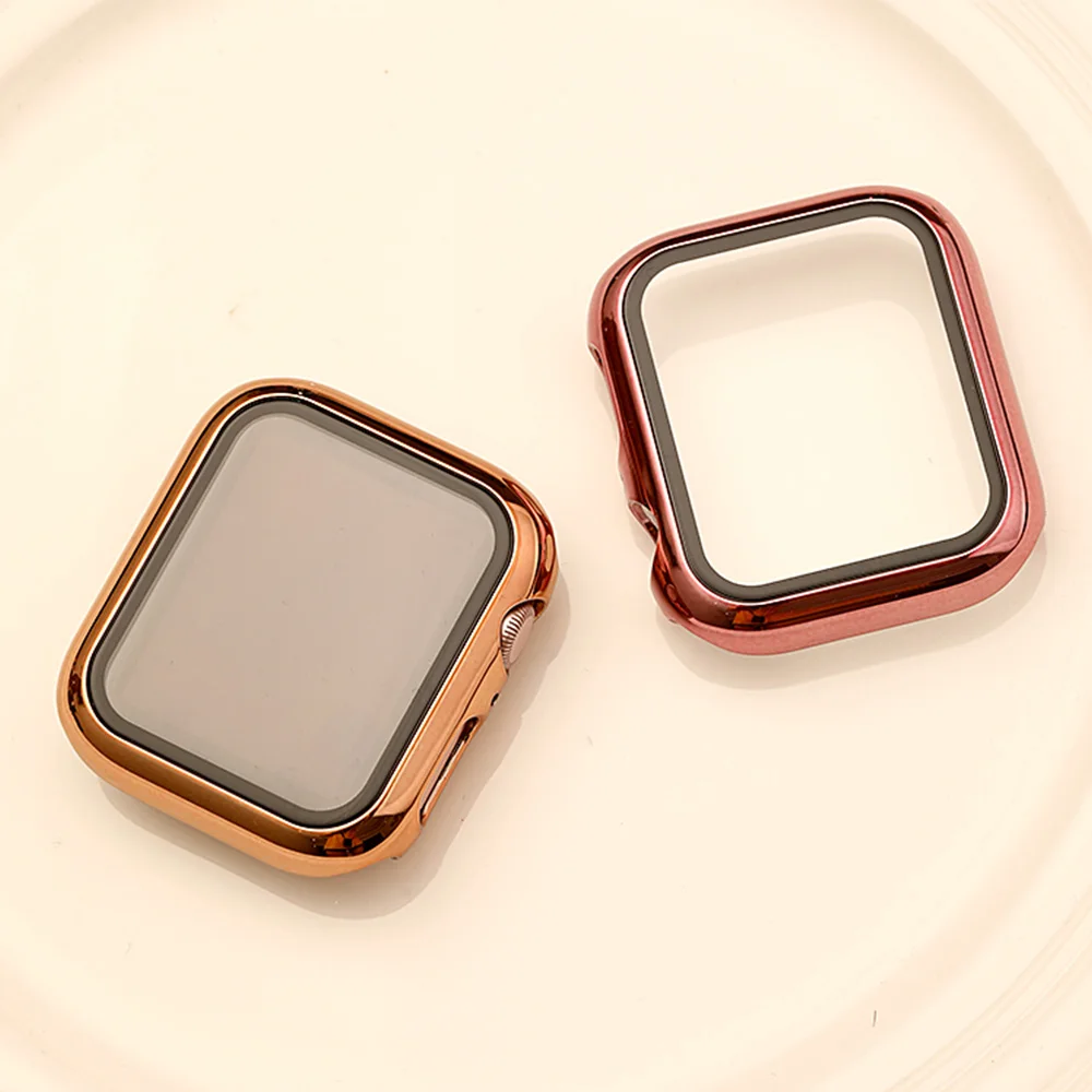 Glass+cover For Apple Watch Case 44mm-40mm 42-41mm 45mm Bumper Screen Protector apple watch series 9/8/4/3 se 7 6 5 Accessories