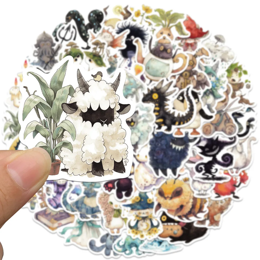 10/50pcs Gothic Absurd Fairy Tale Monsters Animal Stickers Funny Cartoon Graffiti Decal for Laptop Luggage Scrapbook Diy Sticker