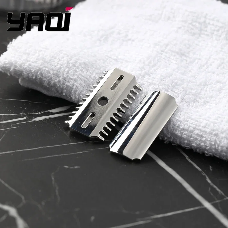 YAQI Vostok 70OC Kepala Pisau Cukur Pengaman Dipoles 316 Sisir Ganda Baja Tahan Karat 0.7Mm Celah Pisau untuk Pengalaman Mencukur yang Halus