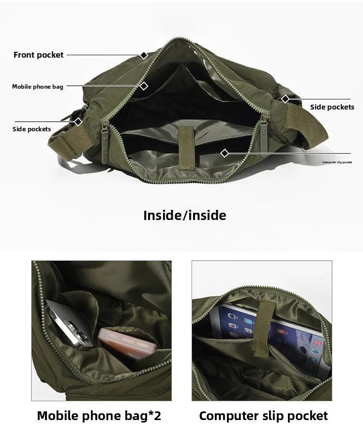 Top Quality Thickened Casual Messenger Bag, Single Shoulder Bag Large Capacity Laptop Bag, Multi Pocket Sports Bag for Men Women