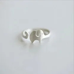 Fashion 925 Sterling Silver Jewelry Christmas Series Simple Generous Lovely Elephant Modeling Female Opening Rings R180