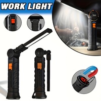 COB LED Work Light Dimmable Rechargeable LED Flashlight Inspection Lamp With Magnetic Hook Power Bank Built in Battery Torch