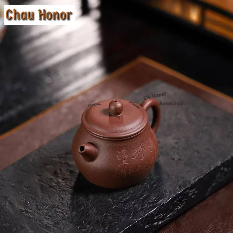 

Elegant Yixing Purple Clay Teapots Handmade Small Capacity Pot Raw Ore Purple Mud Kettle Chinese Zisha Tea Set Cha Craft Gifts