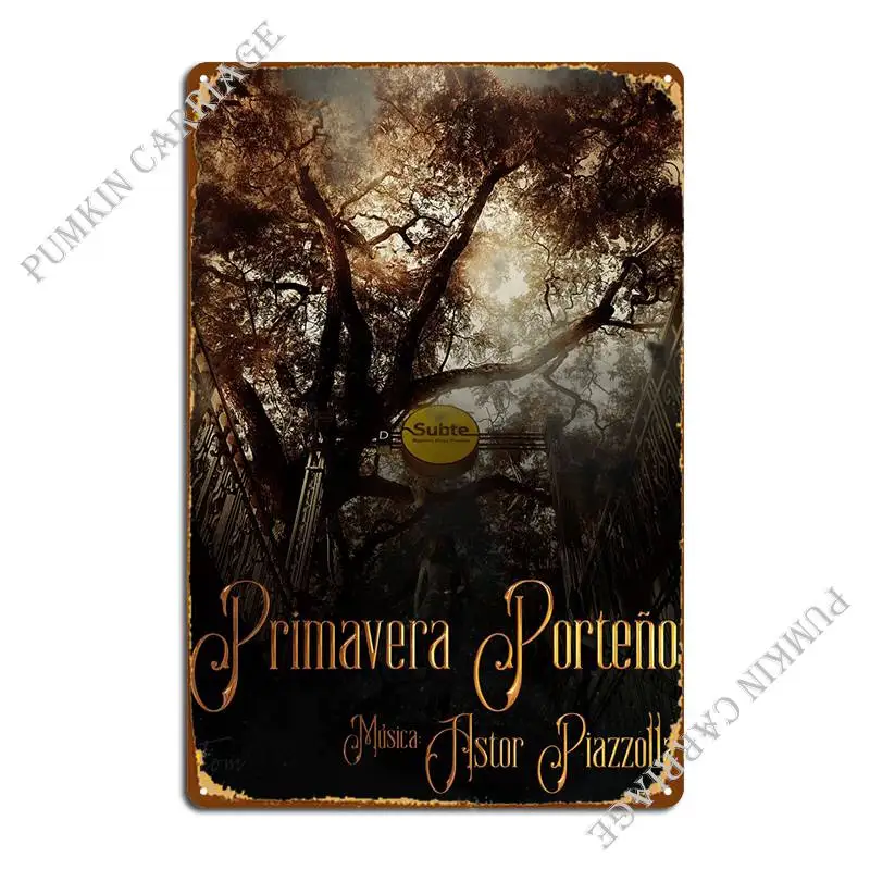 Primavera Portena Metal Sign Pub Mural Pub Club Wall Cave Tin Sign Poster