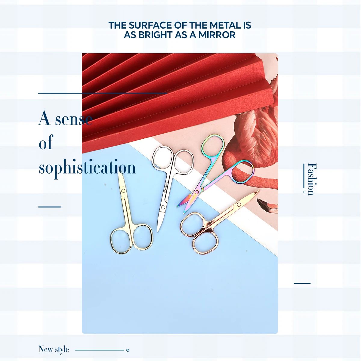 Profesjonalne nożyczki do rzęs, nierdzewny trymer do brwi i włosów w nosie, precyzyjne narzędzie do makijażu i użytku domowego.