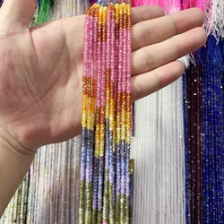 Natural Colored Tourmaline Seed Beads Colored Zircon Faceted Rondelle Loose Beads Diy Beads to Make Bracelets 2x3mm 15‘’